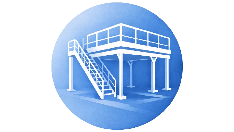 Plateforme et mezzanine industrielle pour équipements et machines